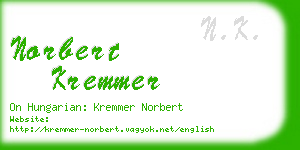 norbert kremmer business card